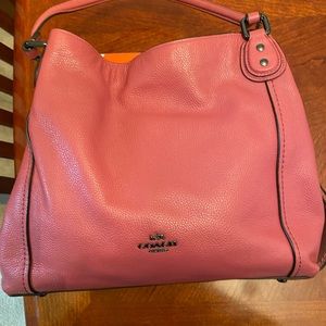 Classic Coach Satchel purse in pink leather